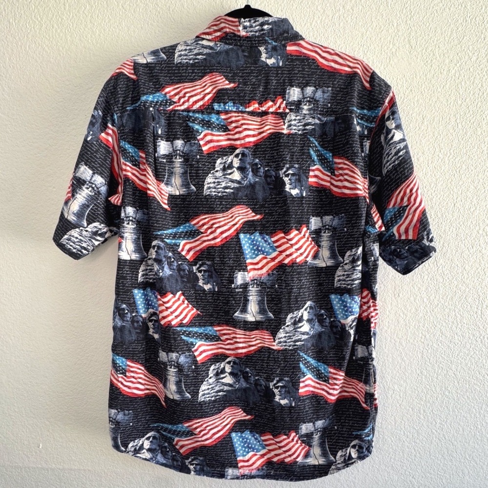 RedHead‎ Mens Patriotic American Flag Mount Rushmore Button Down Shirt Medium - Picture 5 of 8
